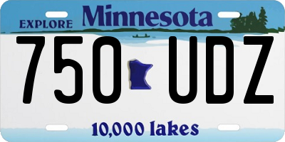 MN license plate 750UDZ