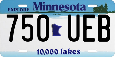 MN license plate 750UEB