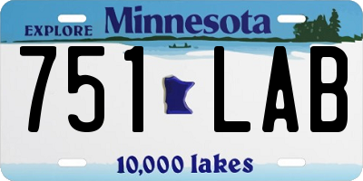 MN license plate 751LAB