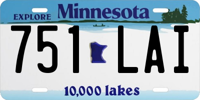 MN license plate 751LAI