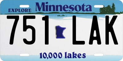 MN license plate 751LAK