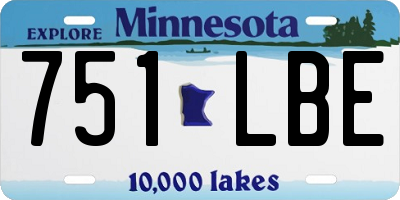 MN license plate 751LBE