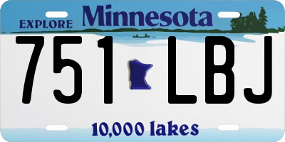 MN license plate 751LBJ