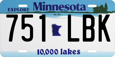 MN license plate 751LBK