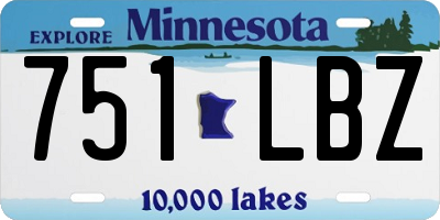 MN license plate 751LBZ
