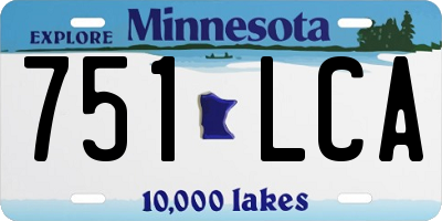 MN license plate 751LCA