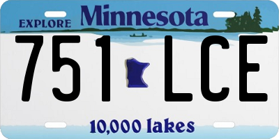 MN license plate 751LCE