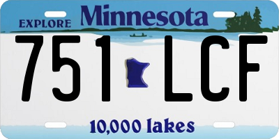 MN license plate 751LCF