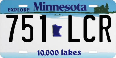 MN license plate 751LCR