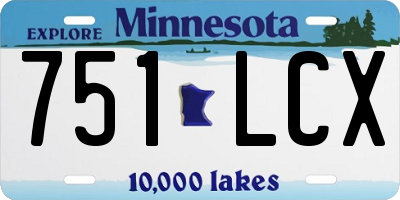 MN license plate 751LCX
