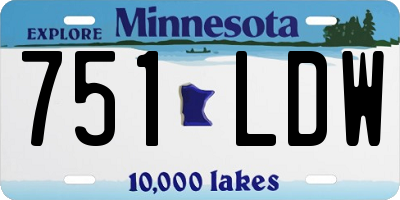 MN license plate 751LDW