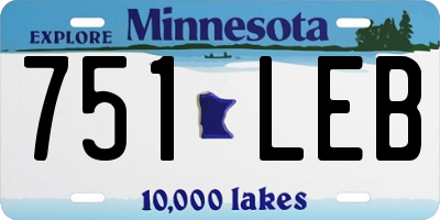 MN license plate 751LEB