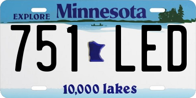 MN license plate 751LED