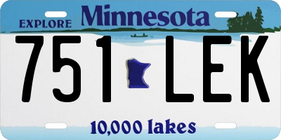 MN license plate 751LEK