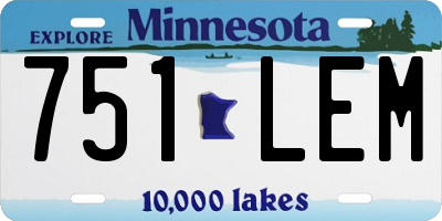 MN license plate 751LEM