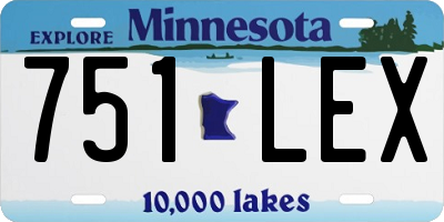 MN license plate 751LEX