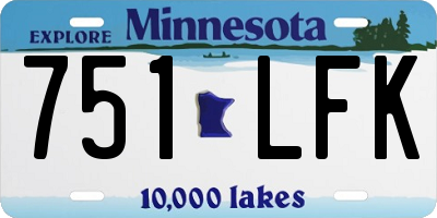 MN license plate 751LFK