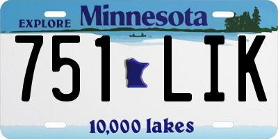 MN license plate 751LIK