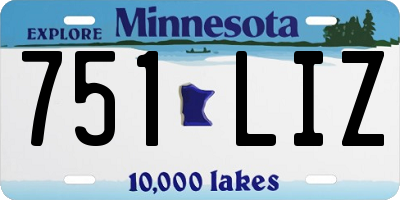 MN license plate 751LIZ