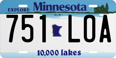 MN license plate 751LOA