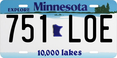 MN license plate 751LOE
