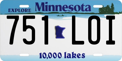 MN license plate 751LOI
