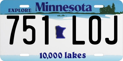 MN license plate 751LOJ