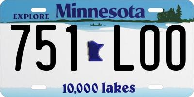MN license plate 751LOO