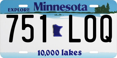 MN license plate 751LOQ
