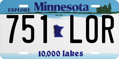 MN license plate 751LOR
