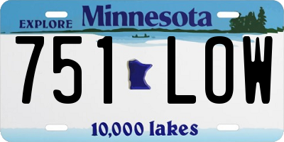 MN license plate 751LOW