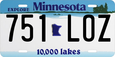 MN license plate 751LOZ