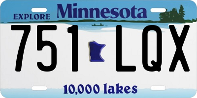 MN license plate 751LQX