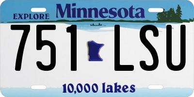 MN license plate 751LSU