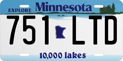 MN license plate 751LTD