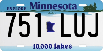 MN license plate 751LUJ