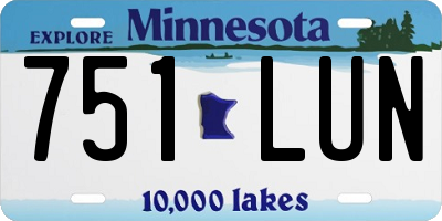 MN license plate 751LUN