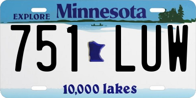 MN license plate 751LUW