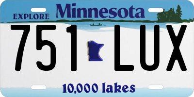 MN license plate 751LUX