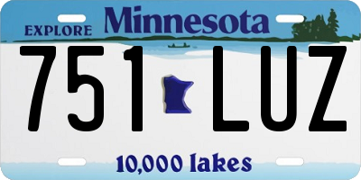 MN license plate 751LUZ