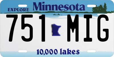 MN license plate 751MIG
