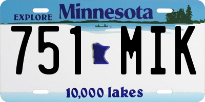 MN license plate 751MIK