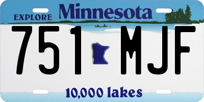 MN license plate 751MJF