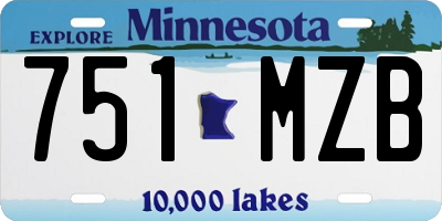 MN license plate 751MZB