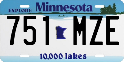 MN license plate 751MZE