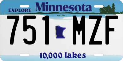 MN license plate 751MZF