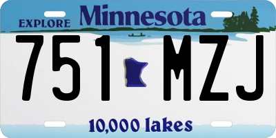 MN license plate 751MZJ