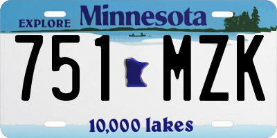 MN license plate 751MZK
