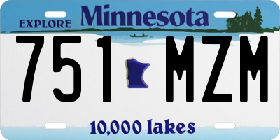 MN license plate 751MZM
