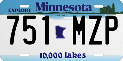 MN license plate 751MZP